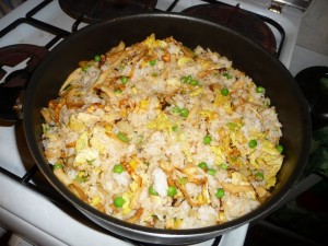 Zöldséges sült rizs